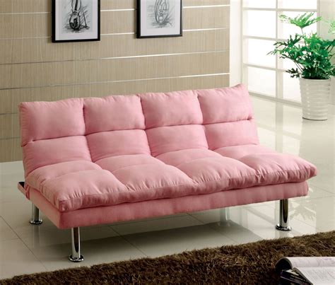 pink futon bed